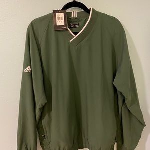 Olive green adidas windbreaker crewneck